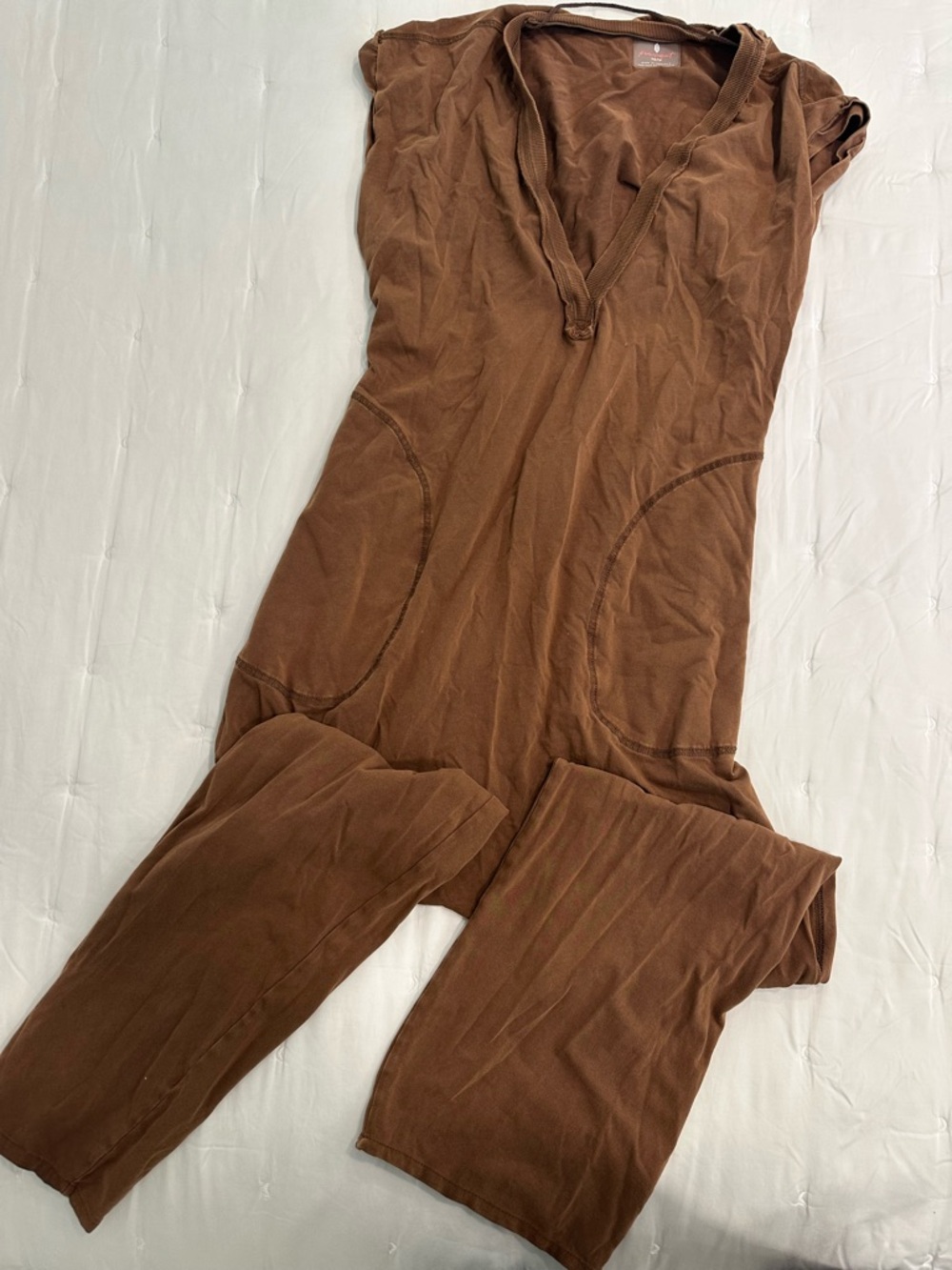 FP Movement by Free People Rust Brown V-Neck Jumpsuit
